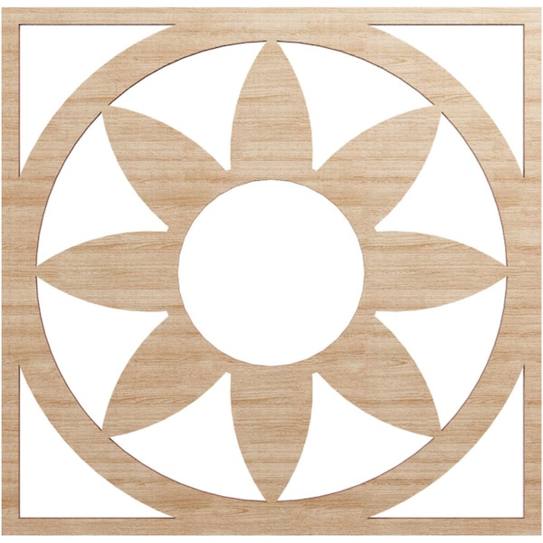 Ekena Millwork Blume Wood Fretwork Pierced Ceiling Medallion, Alder, 18"OD x 6 1/4"ID x 1/4"T CMWP18X18X0250BLAL - main